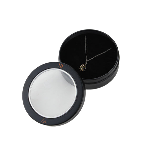 SARAH GOLD AND BLACK XS DROP PENDANT ON A CHAIN NECKLACE - SD418 - in Circle Box