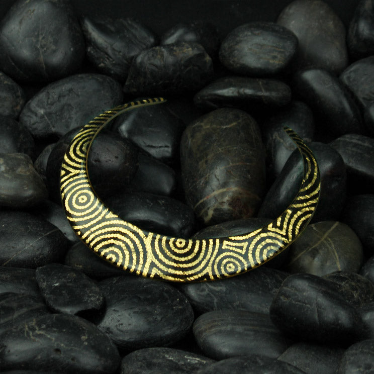 SARAH GOLD AND BLACK ADJUSTABLE FITTED NECKLACE - D228