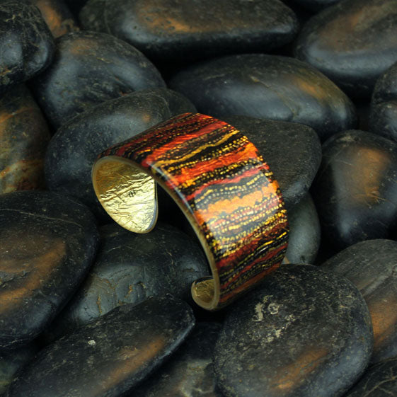 SARAH ORANGE NATIVE ADJUSTABLE WIDE BRACELET - D420