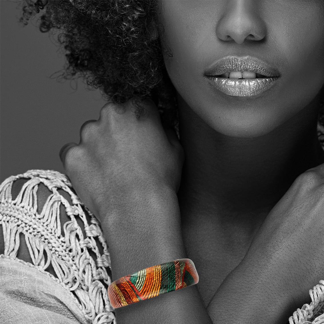 SELINA ORANGE ADJUSTABLE NARROW BRACELET - SD034