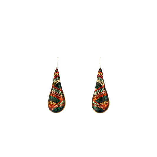 DANDLE DROP SELINA LARGE ORANGE EARRINGS - SD023