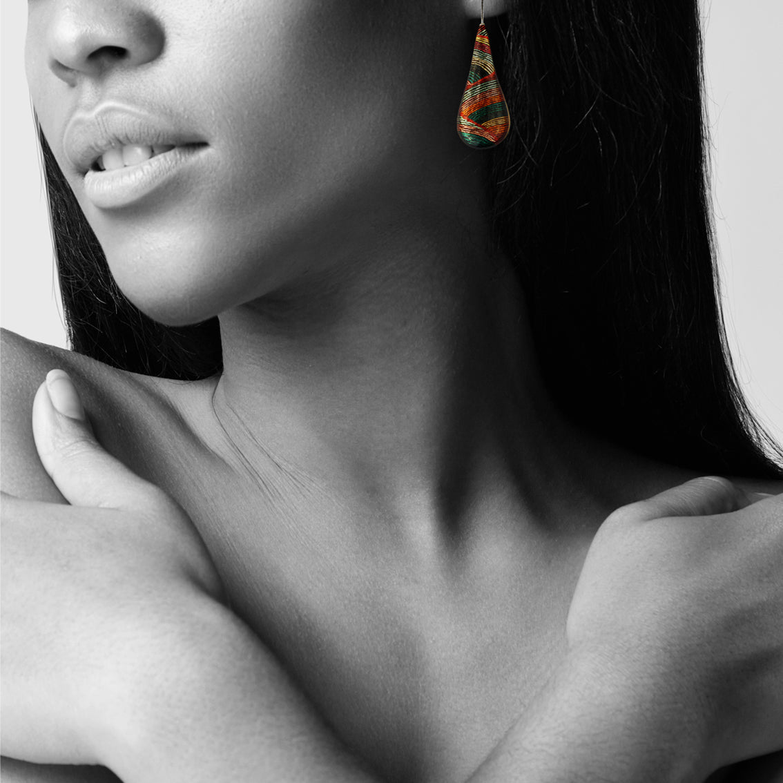 DANDLE DROP SELINA LARGE ORANGE EARRINGS - SD023