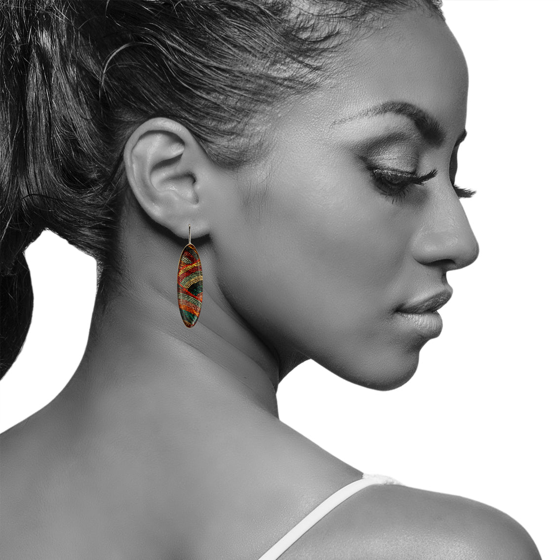 DANDLE DROP SELINA LONG ORANGE EARRINGS - SD022