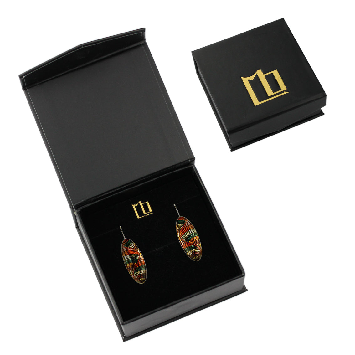 DANDLE DROP SELINA NARROW ORANGE EARRINGS - SD021