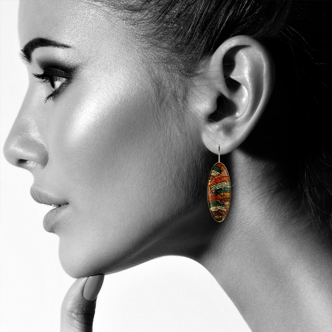 DANDLE DROP SELINA NARROW ORANGE EARRINGS - SD021