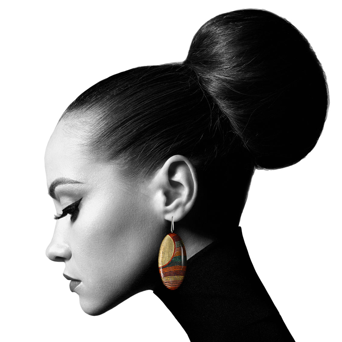 DANDLE DROP SELINA STATEMENT XXL ORANGE OVAL EARRINGS - SD025