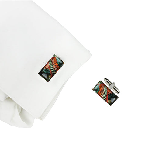 SELINA ORANGE ELEGANT CUFFLINKS - SD038