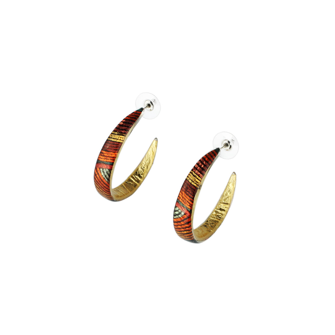 SELINA ORANGE STATEMENT LOOP EARRINGS - SD024