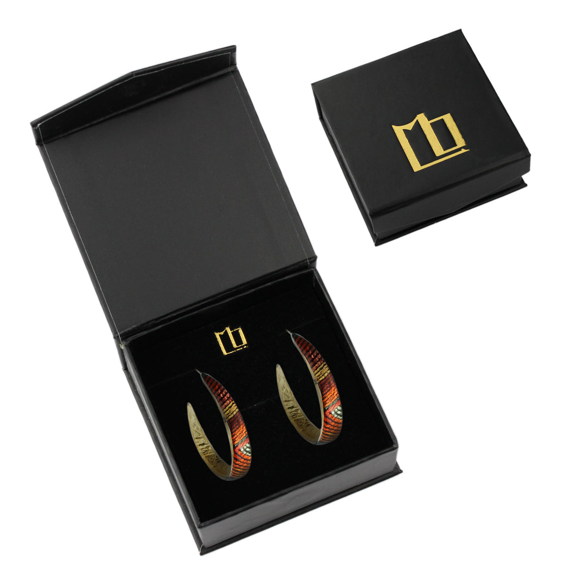 SELINA ORANGE STATEMENT LOOP EARRINGS - SD024