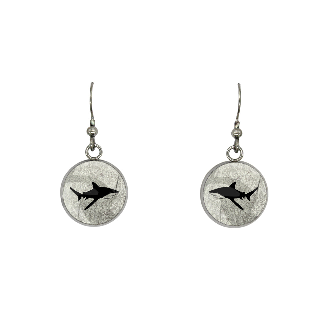SHARK DANGLE DROP CIRCLE EARRINGS - MFY271S - on Satchel