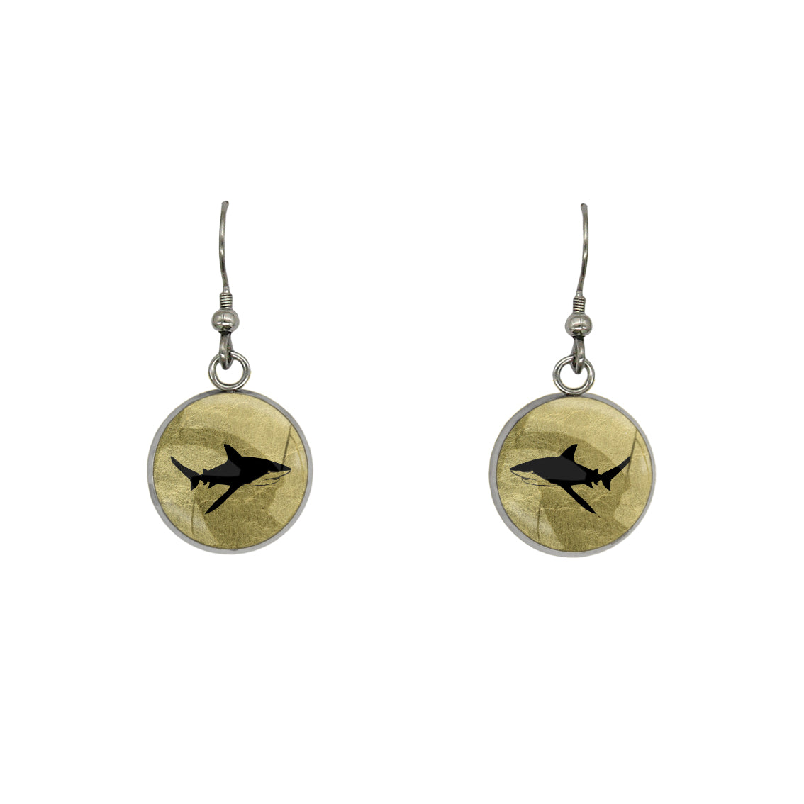 SHARK DANGLE DROP CIRCLE EARRINGS - MFY271S - on Satchel