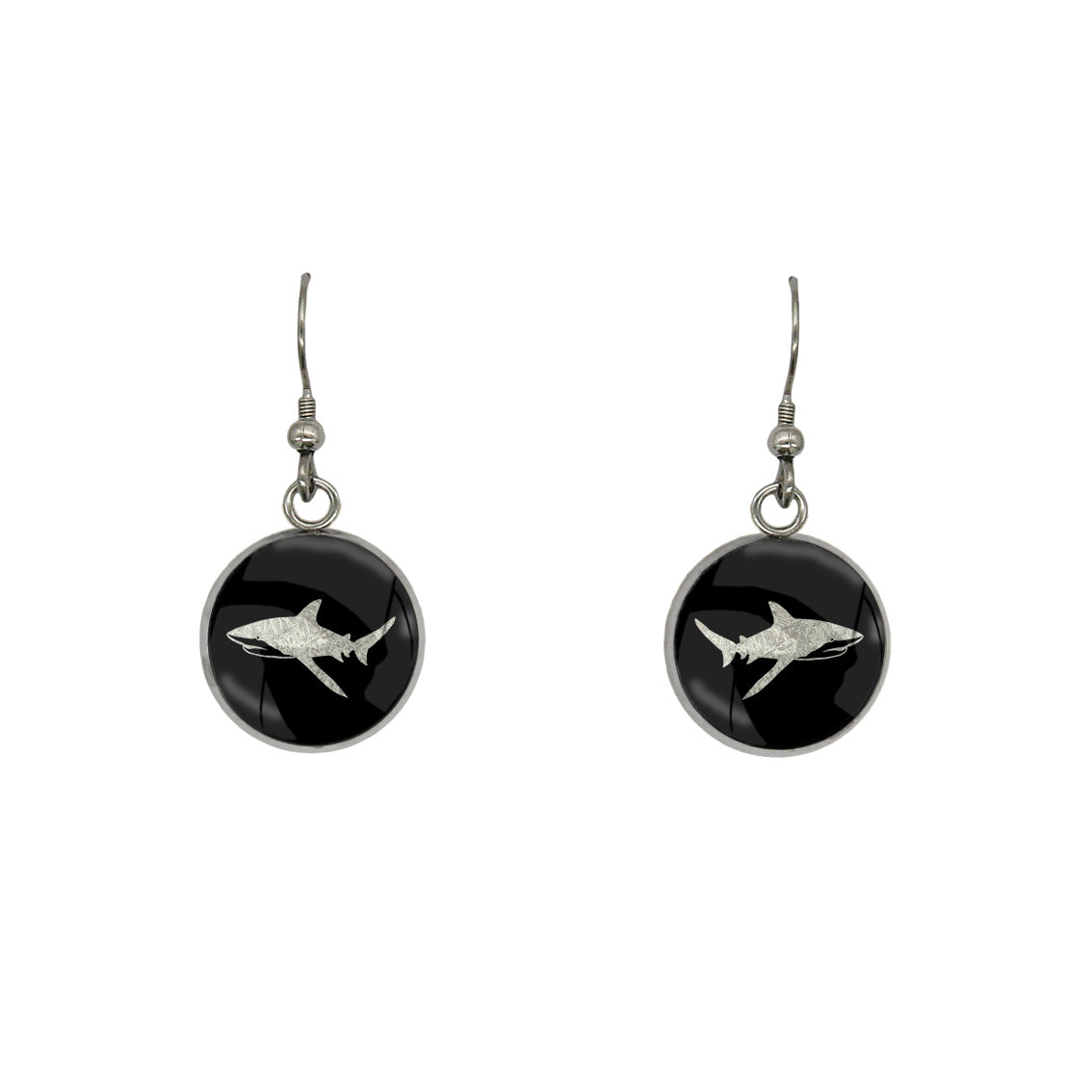 SHARK DANGLE DROP CIRCLE EARRINGS - MFY271S - on Satchel