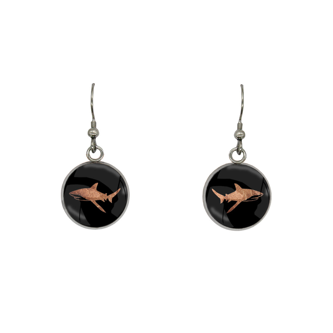 SHARK DANGLE DROP CIRCLE EARRINGS - MFY271S - on Satchel
