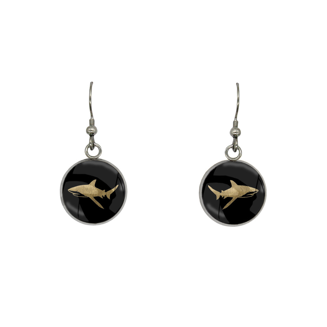 SHARK DANGLE DROP CIRCLE EARRINGS - MFY271S - on Satchel
