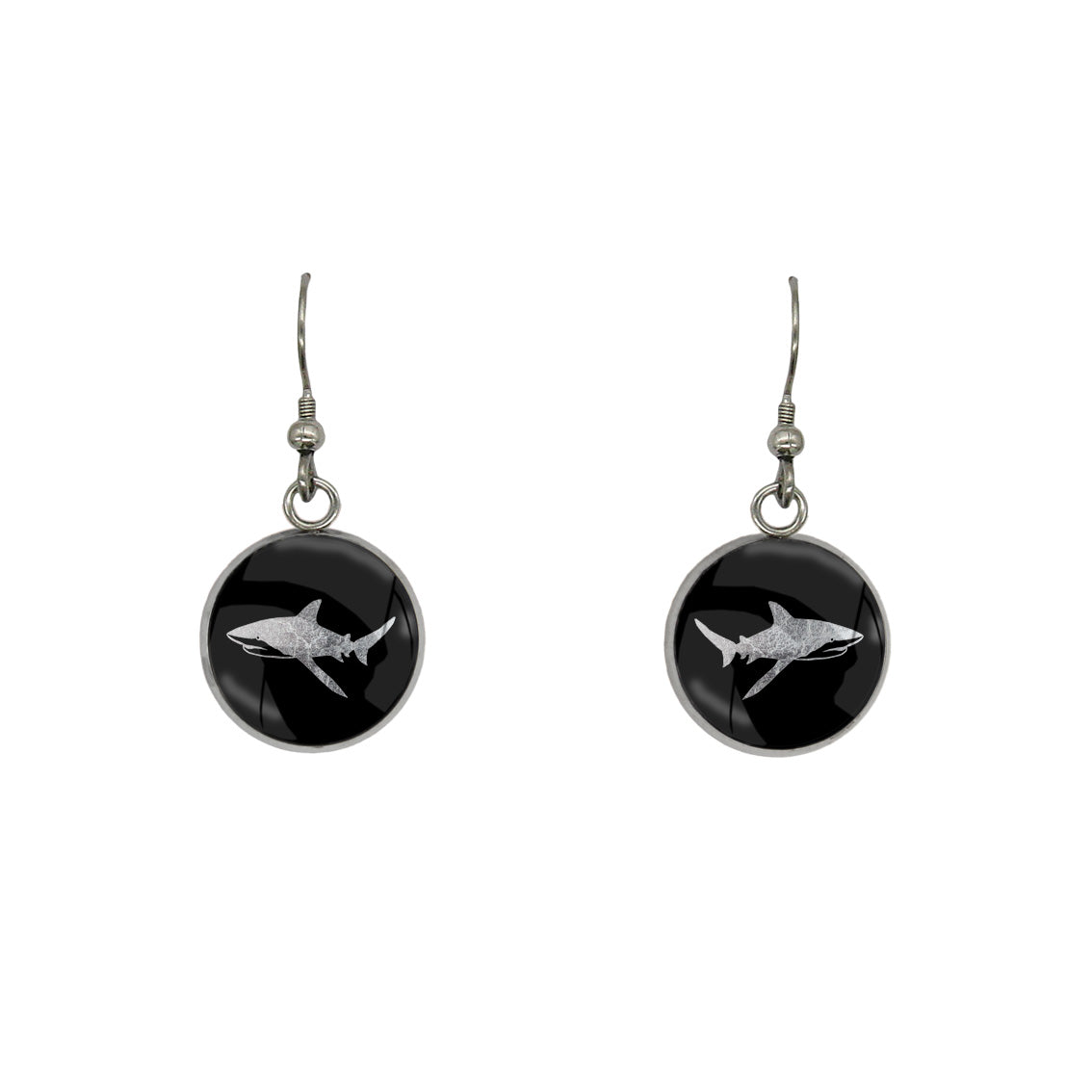 SHARK DANGLE DROP CIRCLE EARRINGS - MFY271S - on Satchel