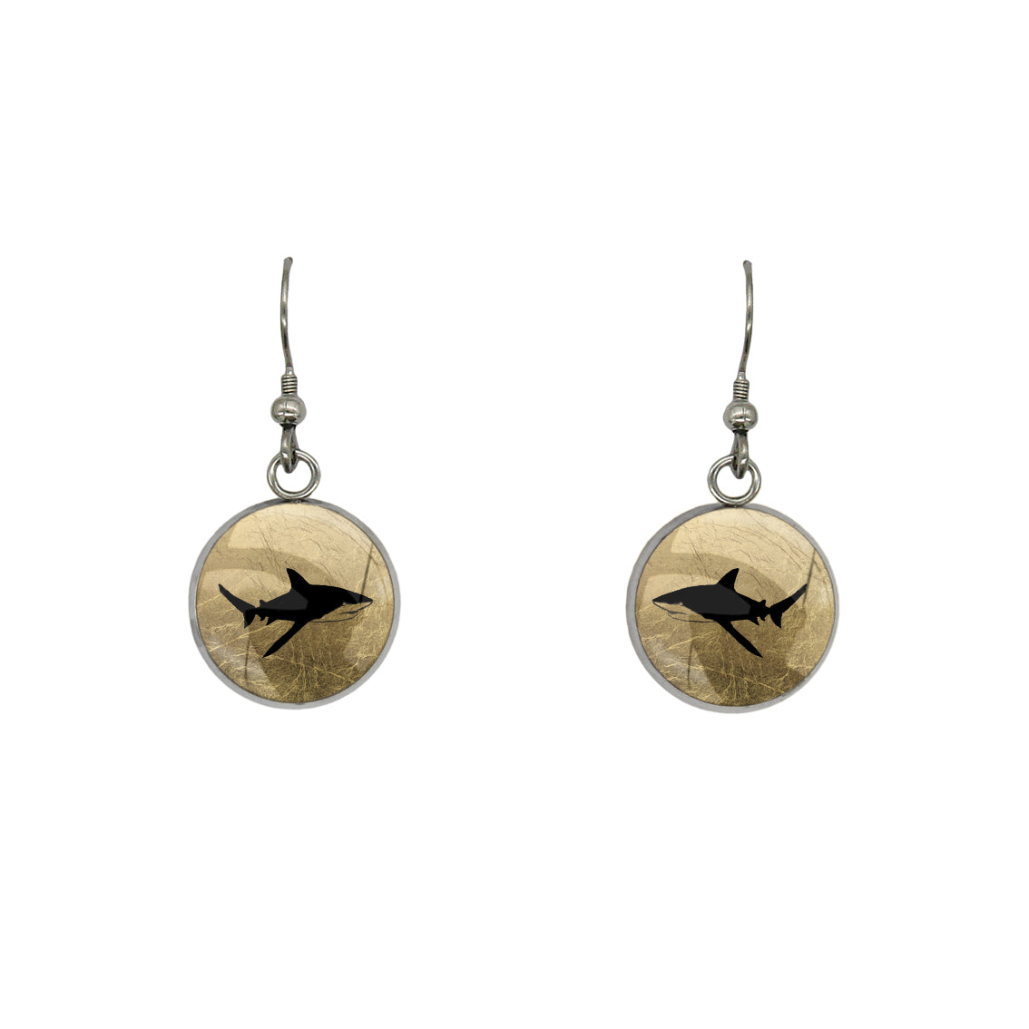 SHARK DANGLE DROP CIRCLE EARRINGS - MFY271S - on Satchel