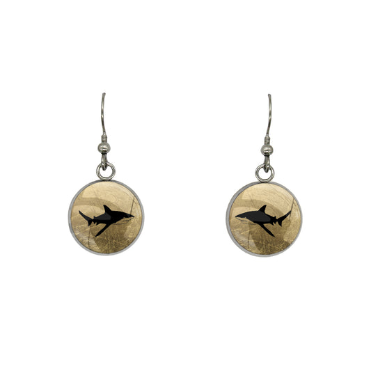 SHARK DANGLE DROP CIRCLE EARRINGS - MFY271S - on Satchel
