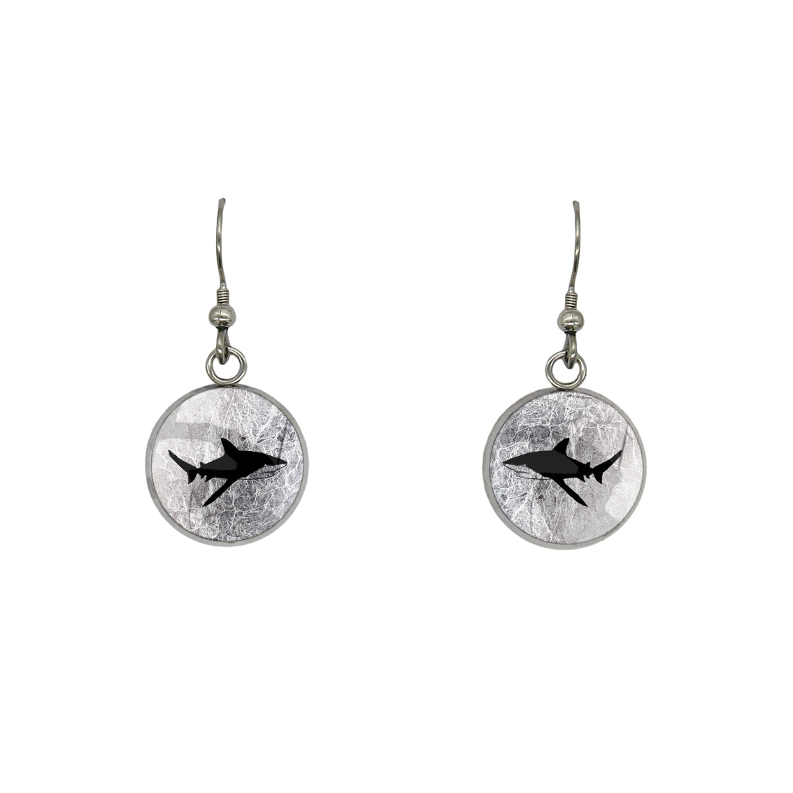 SHARK DANGLE DROP CIRCLE EARRINGS - MFY271S - on Satchel