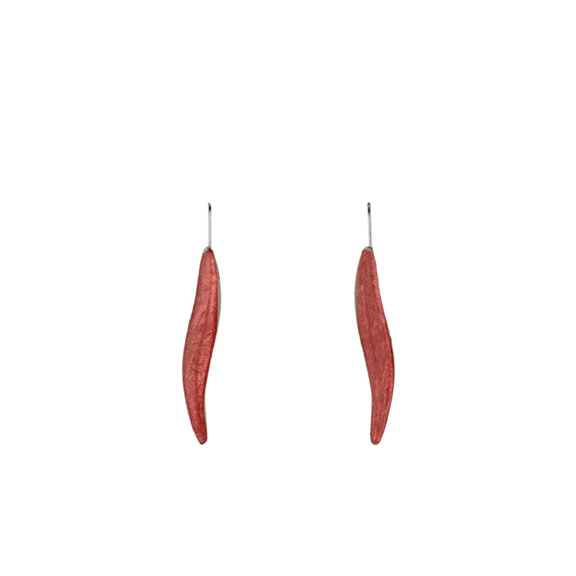 SLENDER NATIVE EUCALYPTUS SHAPE MONOCOLOR DANGLE EARRINGS - F074