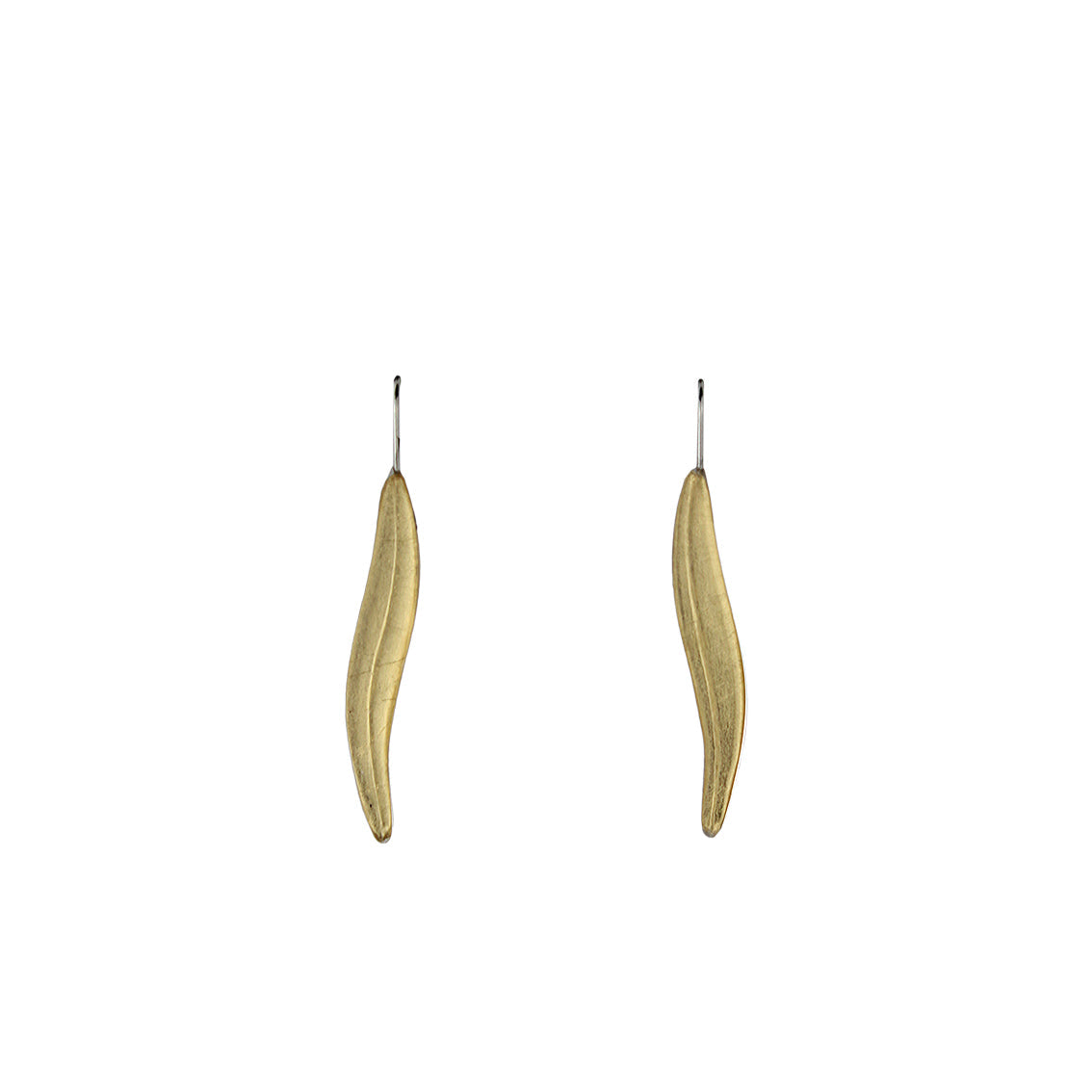 SLENDER NATIVE EUCALYPTUS SHAPE MONOCOLOR DANGLE EARRINGS - F074