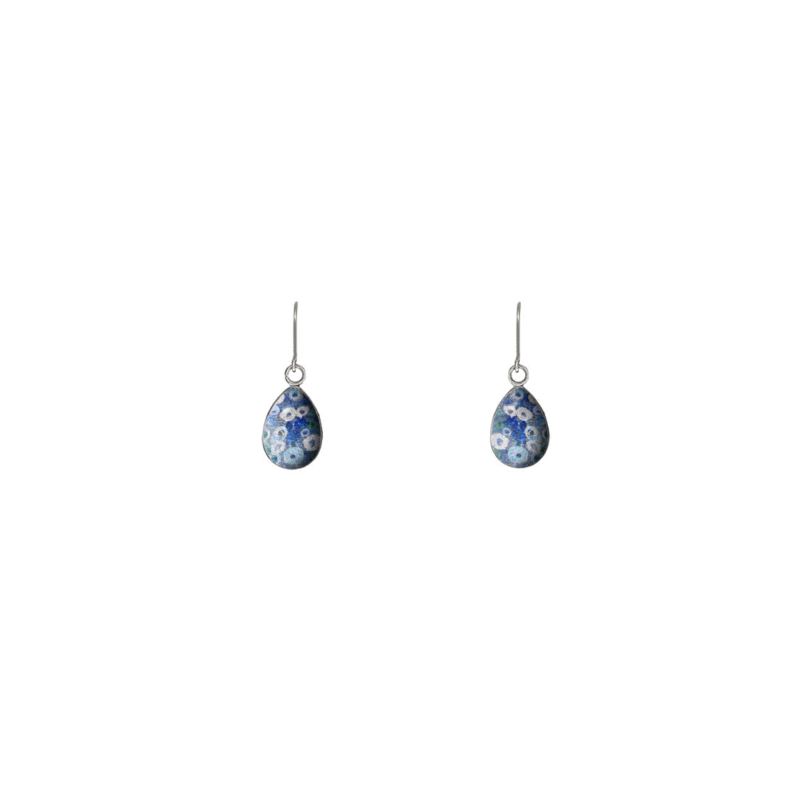 DANDLE DROP BRUSH BLUE EARRINGS - SD149 - in Circle Box