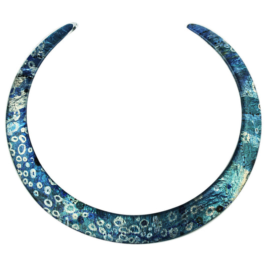 BRUSH BLUE ADJUSTABLE FITTED NECKLACE - SD164