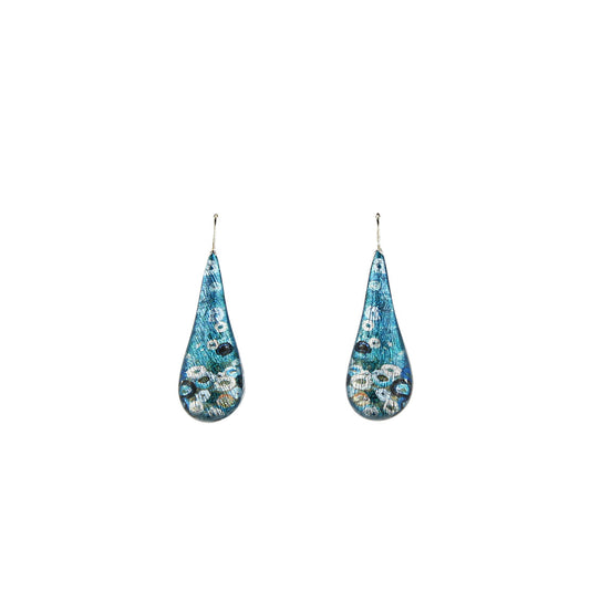 DANDLE DROP BRUSH LARGE BLUE EARRINGS - SD153