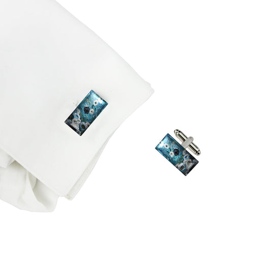 BRUSH BLUE ELEGANT CUFFLINKS - SD171