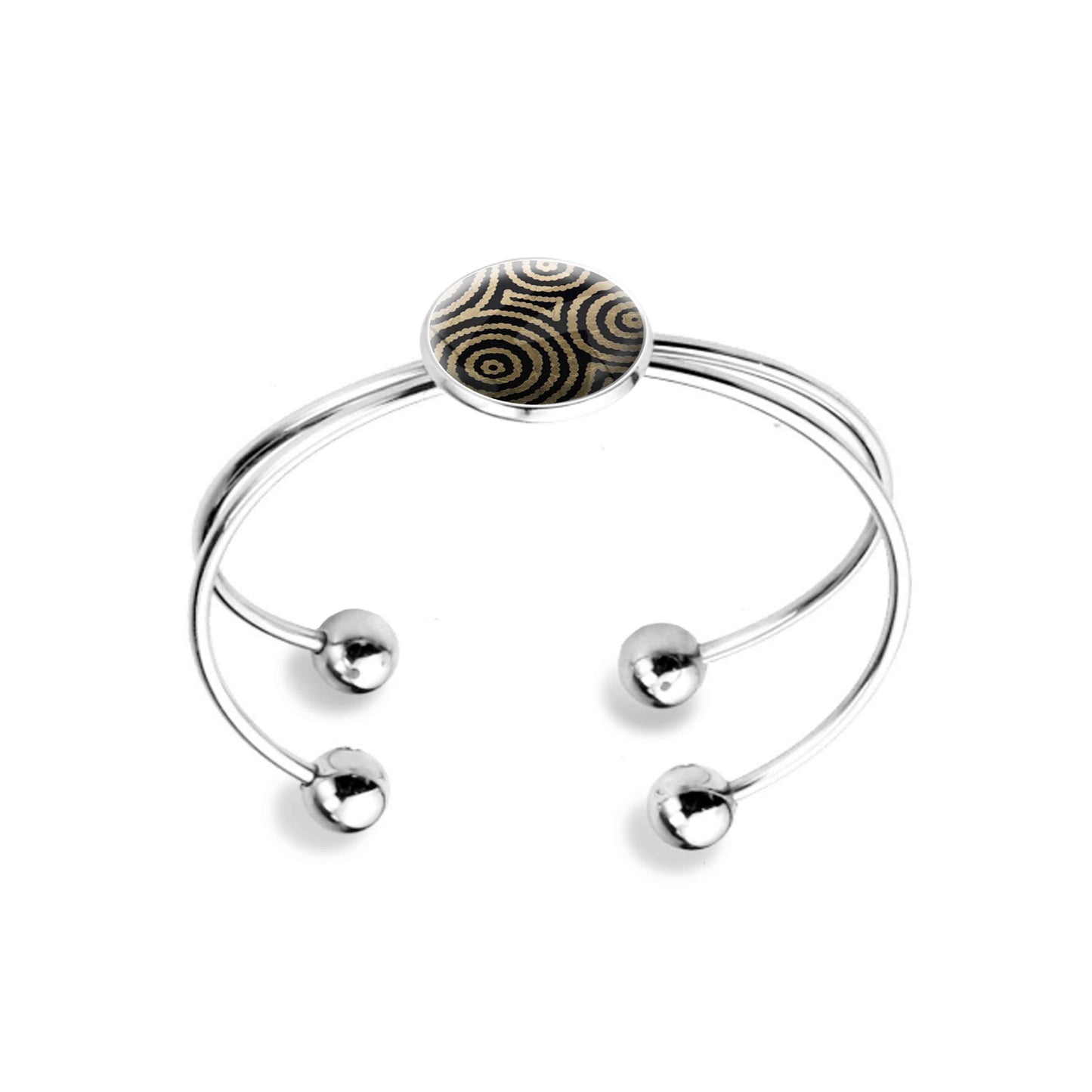 SARAH GOLD AND BLACK DOUBLE WIRE BANGLE  - B120