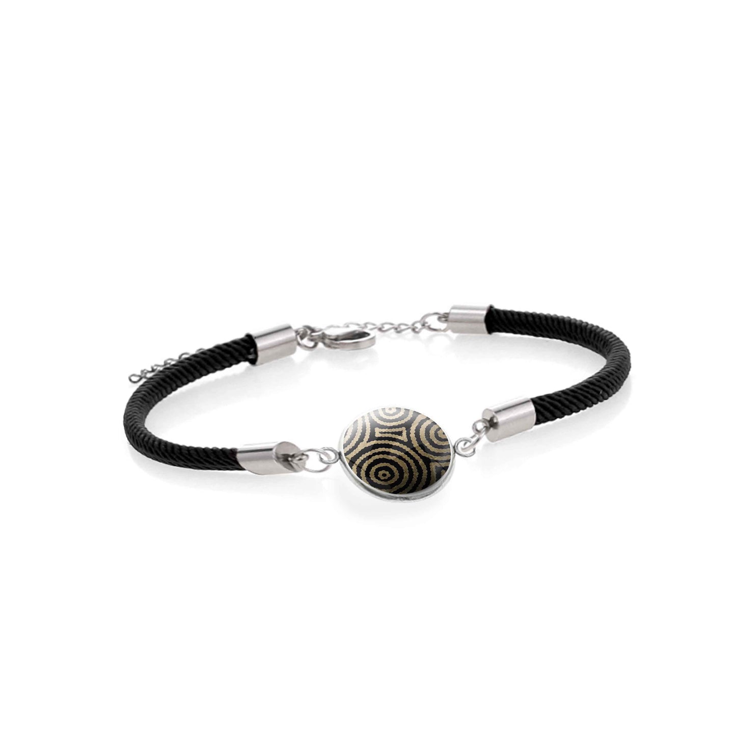 SARAH GOLD AND BLACK CORD BRACELET  - B116