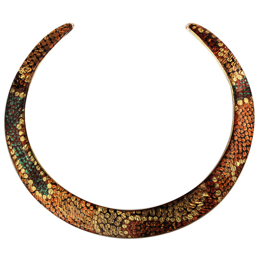 TESS ORANGE ADJUSTABLE FITTED NECKLACE - SD183