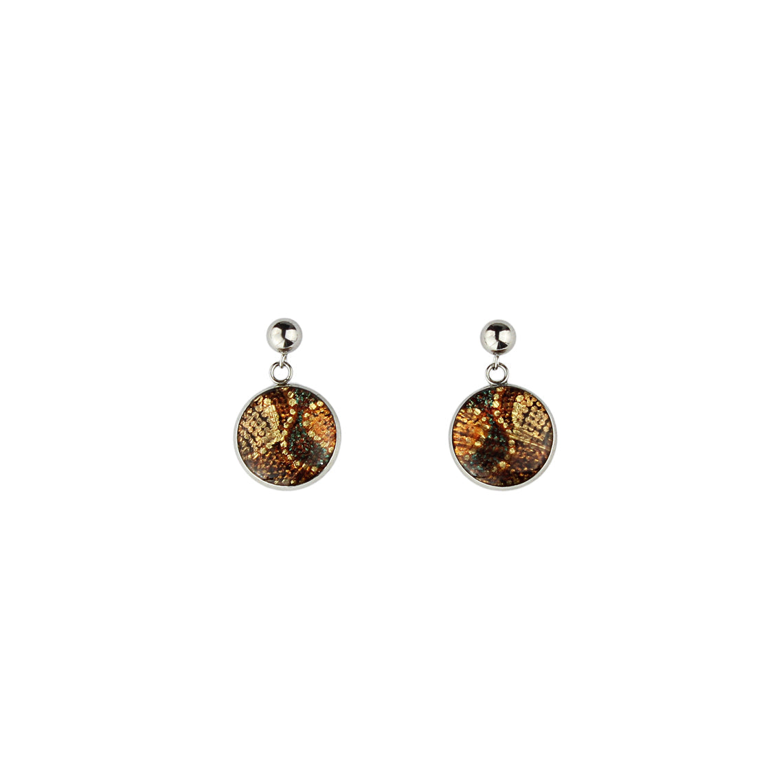 DANDLE DROP TESS CIRCLE ORANGE EARRINGS - SD173 - in Circle Box