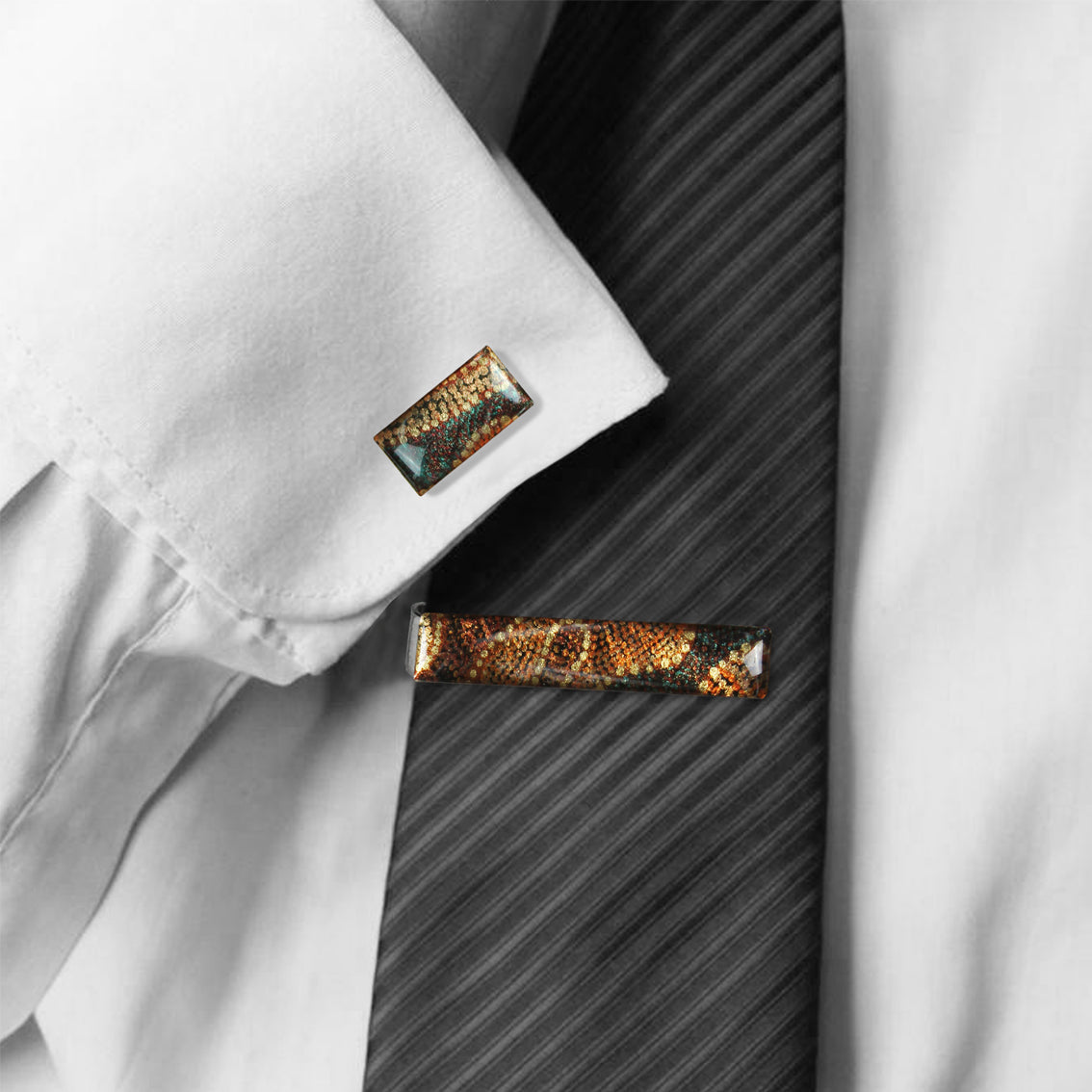 TESS ORANGE ELEGANT CUFFLINKS - SD190