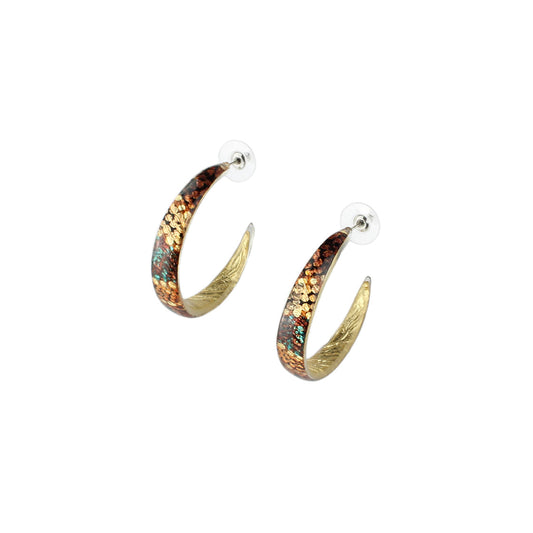 TESS ORANGE STATEMENT LOOP EARRINGS - SD176