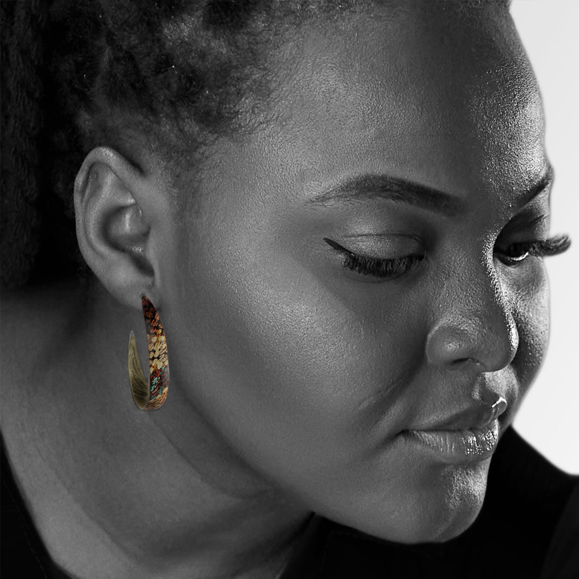 TESS ORANGE STATEMENT LOOP EARRINGS - SD176