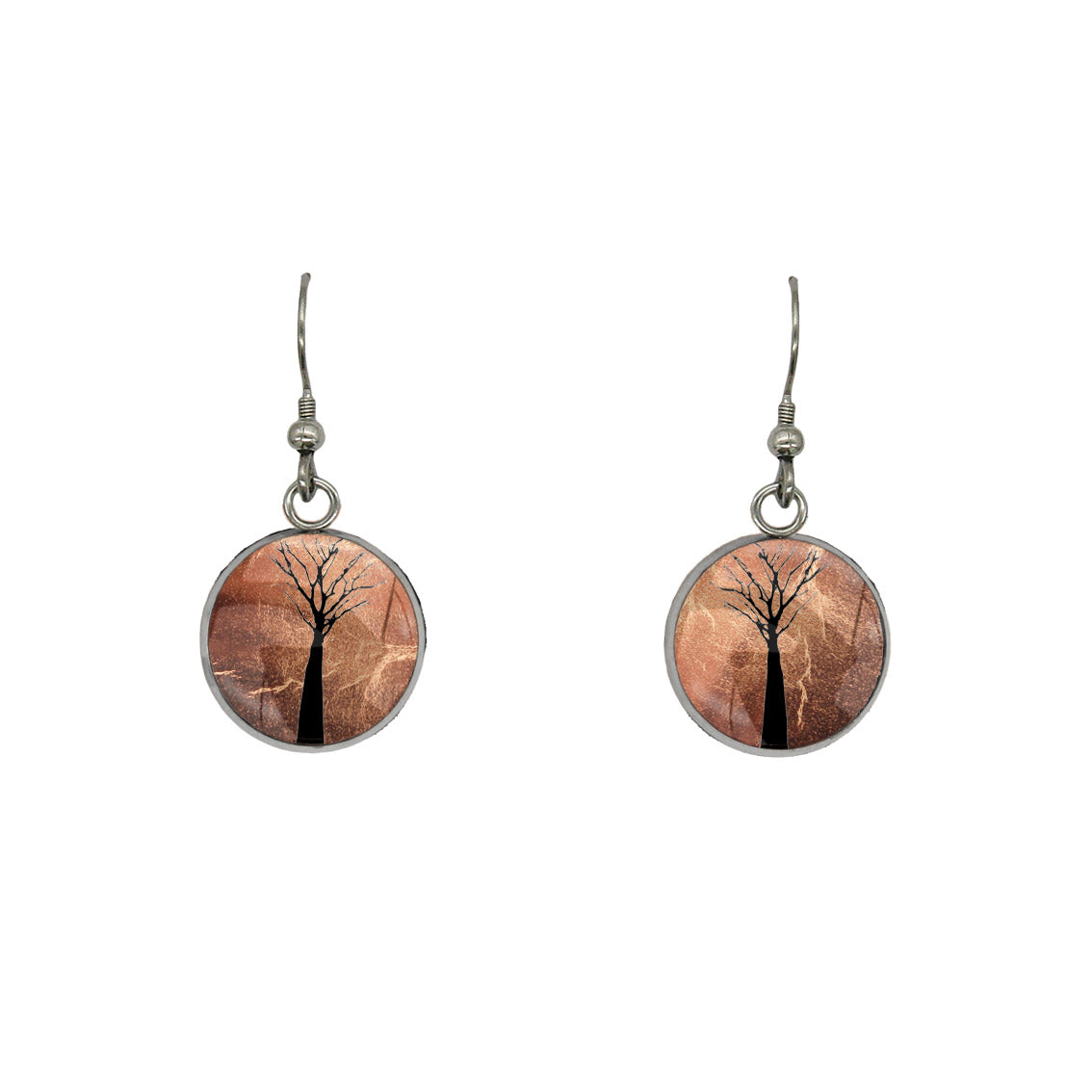 TREE OF LIFE DANGLE DROP EARRINGS - M066 - in Circle Box