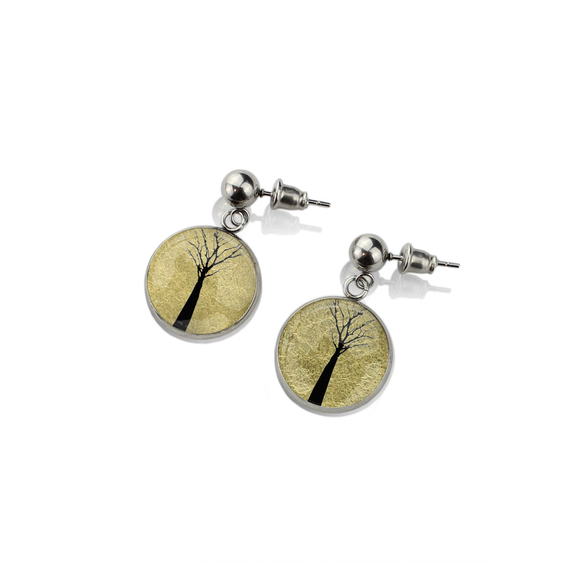 TREE OF LIFE DANGLE DROP EARRINGS - M066 - in Circle Box