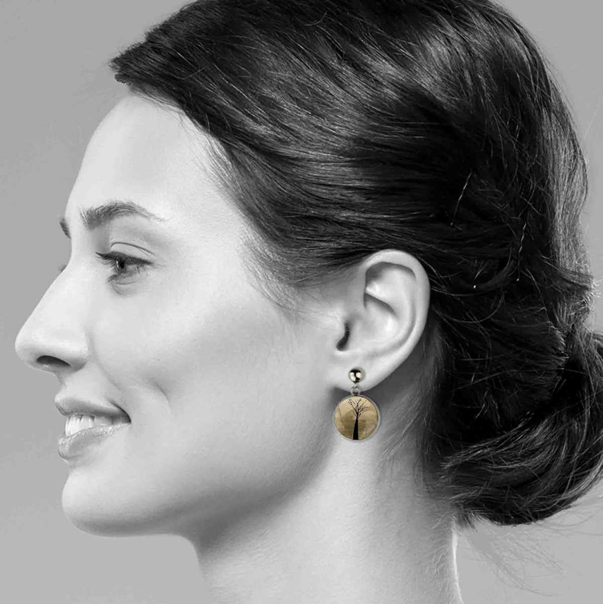 TREE OF LIFE DANGLE DROP EARRINGS - M066 - in Circle Box