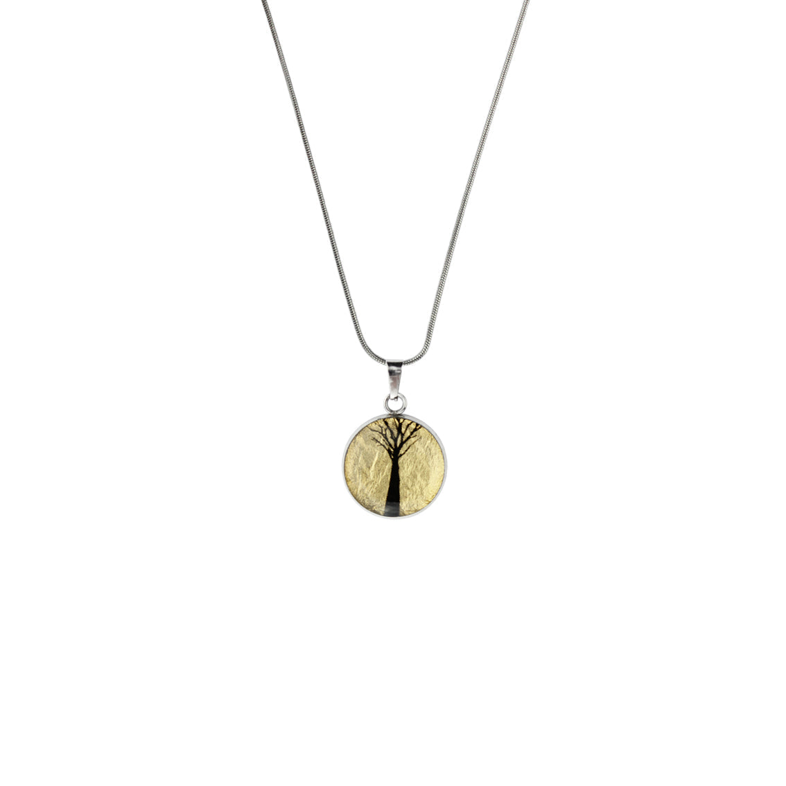 TREE OF LIFE XS CIRCLE PENDANT ON A CHAIN NECKLACE - M067S - on Satchel