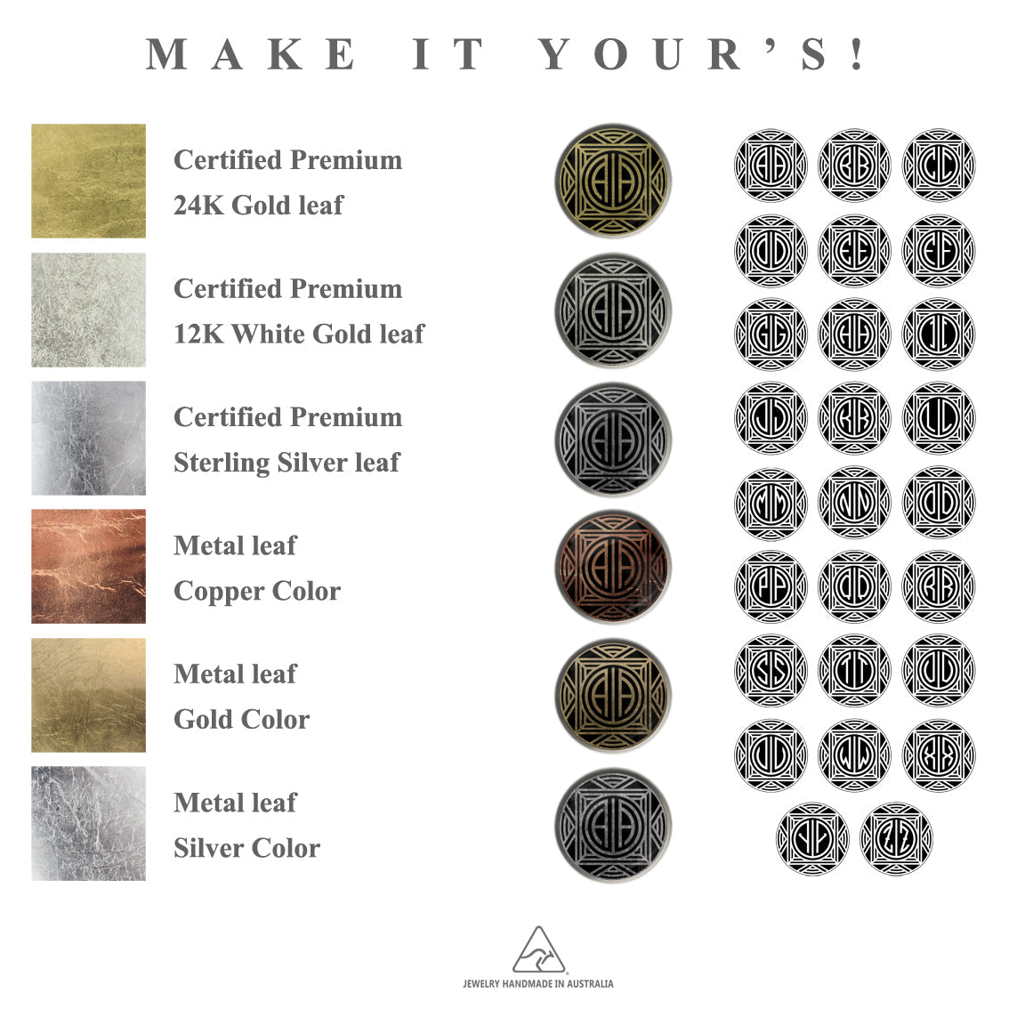 INITIAL GATSBY ART DECO STYLE CIRCLE ELEGANT CUFFLINKS - MFY23