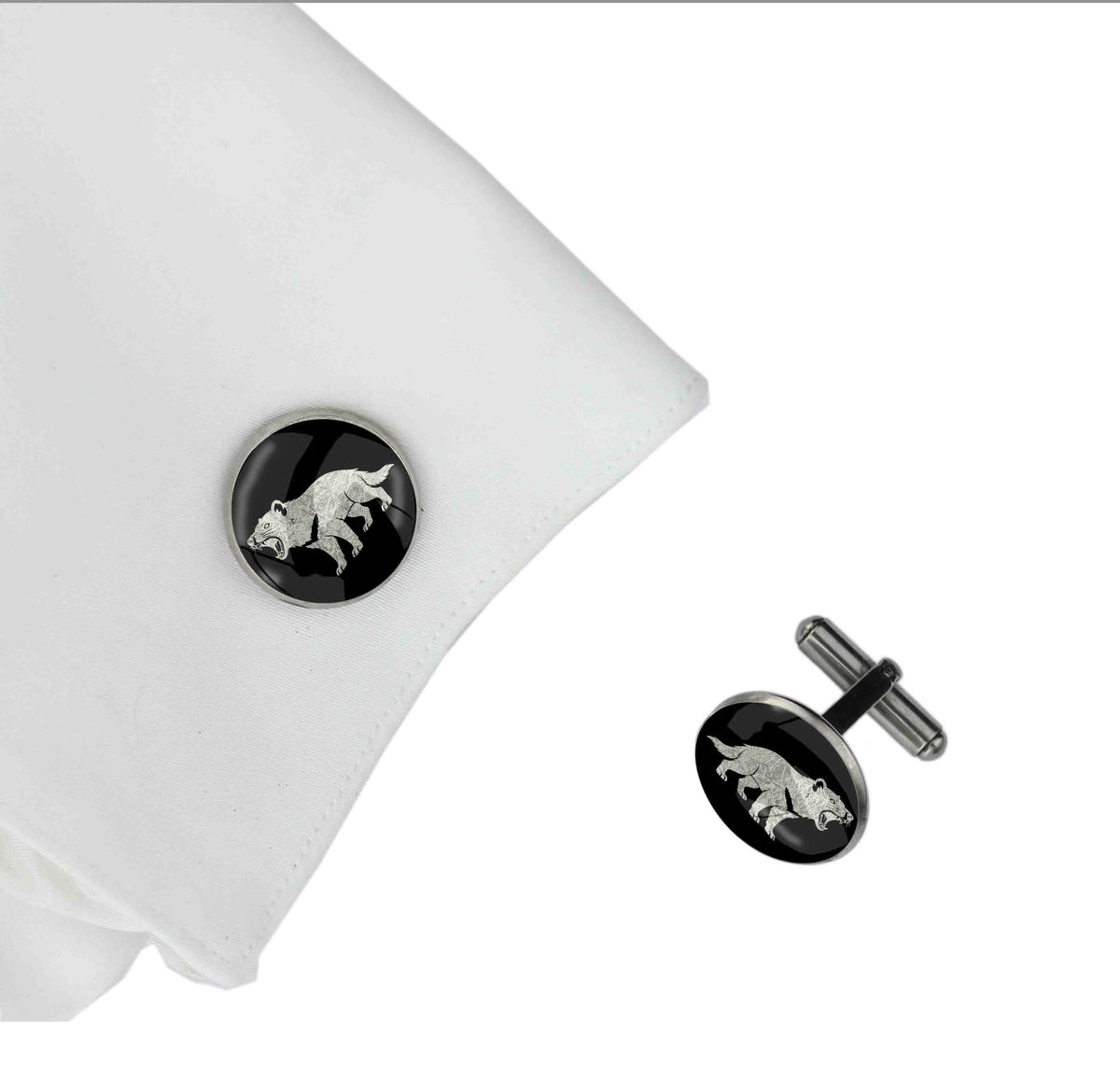 TASMANIAN DEVIL CIRCLE ELEGANT CUFFLINKS