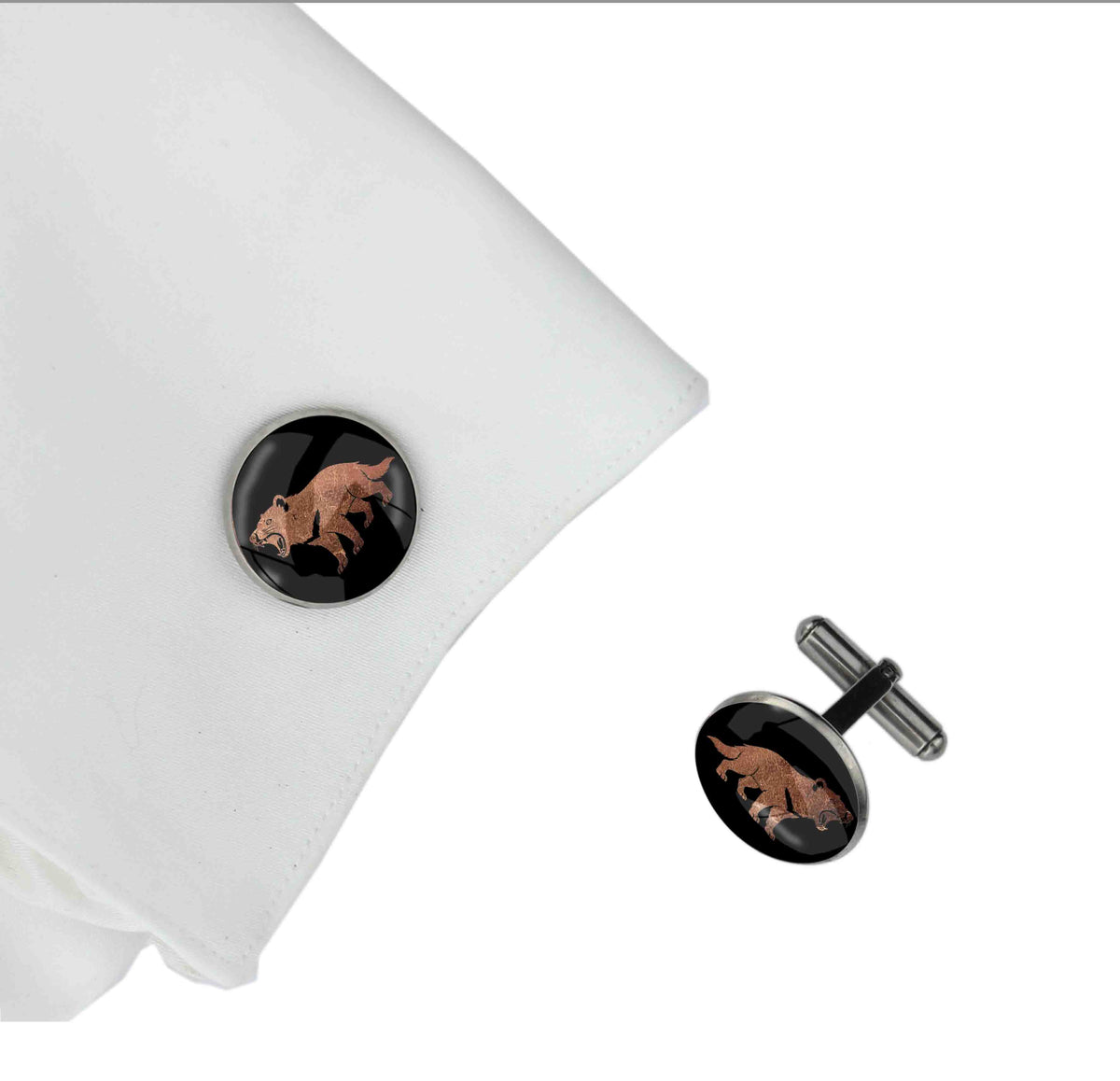 TASMANIAN DEVIL CIRCLE ELEGANT CUFFLINKS