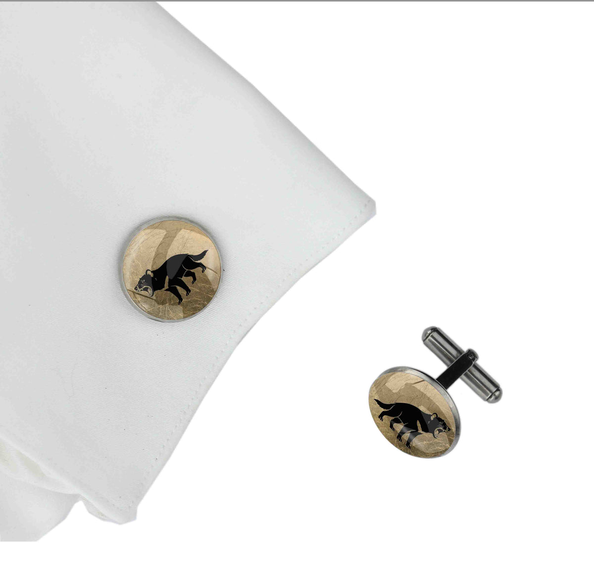 TASMANIAN DEVIL CIRCLE ELEGANT CUFFLINKS