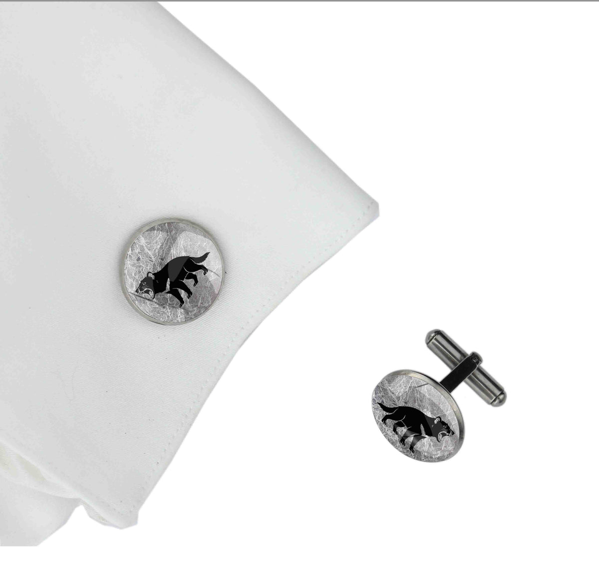 TASMANIAN DEVIL CIRCLE ELEGANT CUFFLINKS