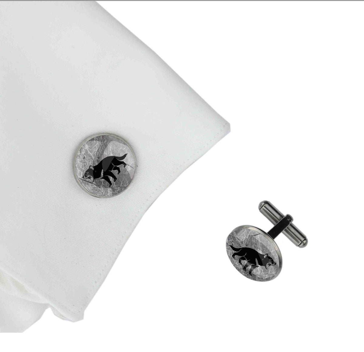 TASMANIAN DEVIL CIRCLE ELEGANT CUFFLINKS