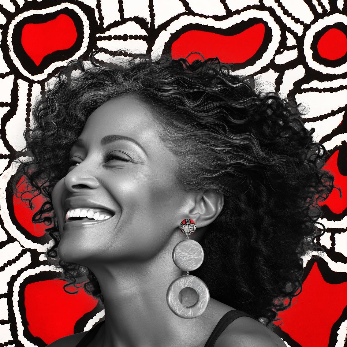 AMELIA TRIPLE OPEN  DISC STATEMENT EARRINGS - ST051