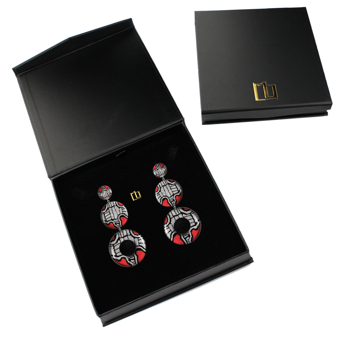 AMELIA TRIPLE OPEN  DISC STATEMENT EARRINGS - ST051