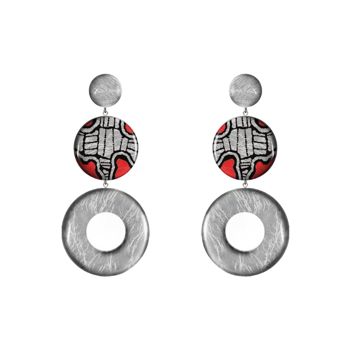 AMELIA TRIPLE OPEN  DISC STATEMENT EARRINGS - ST051