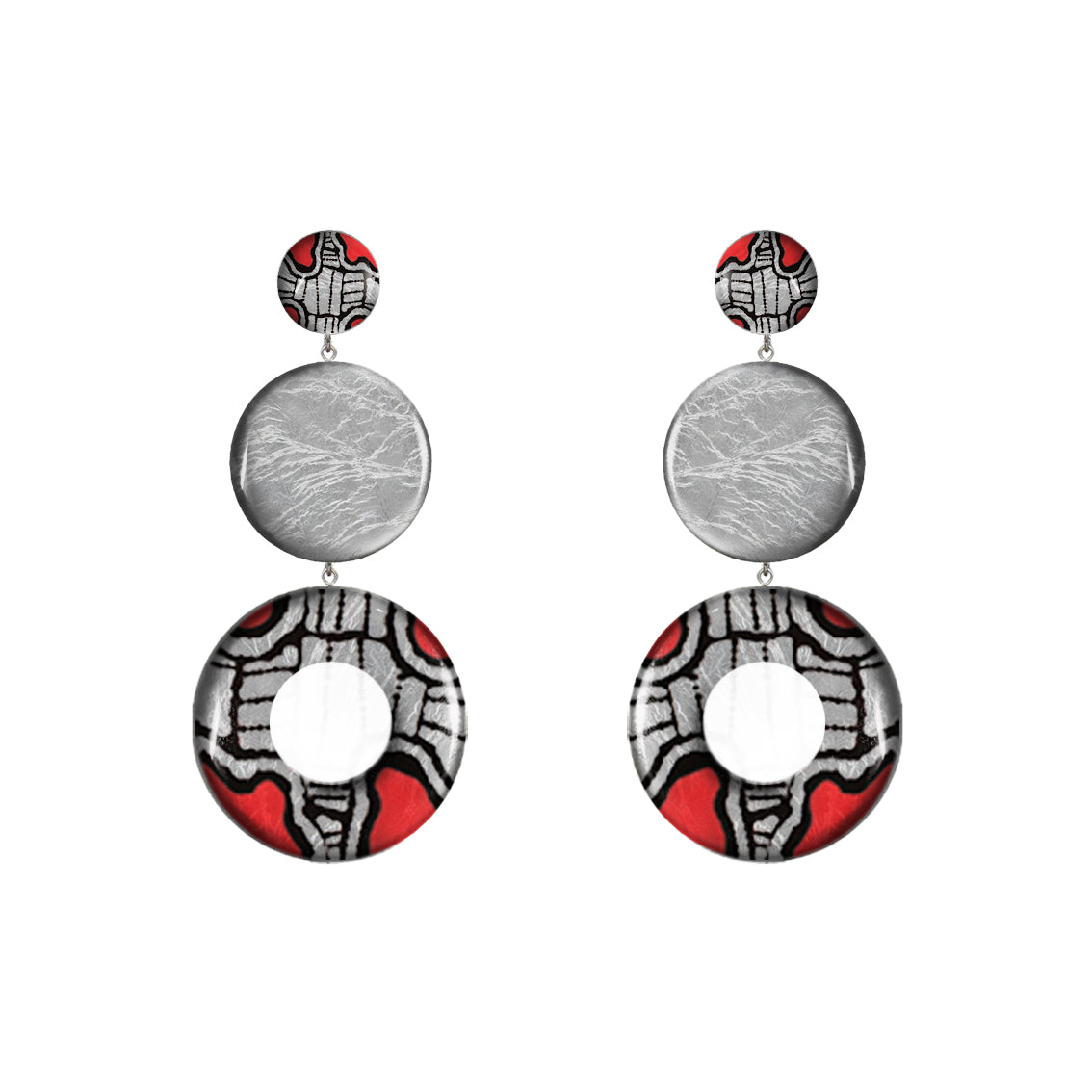 AMELIA TRIPLE OPEN  DISC STATEMENT EARRINGS - ST051