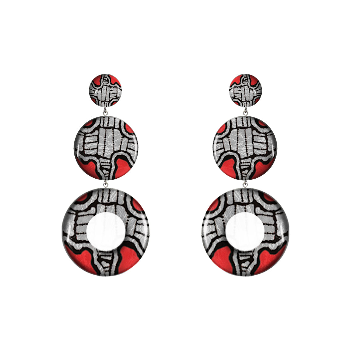 AMELIA TRIPLE OPEN  DISC STATEMENT EARRINGS - ST051